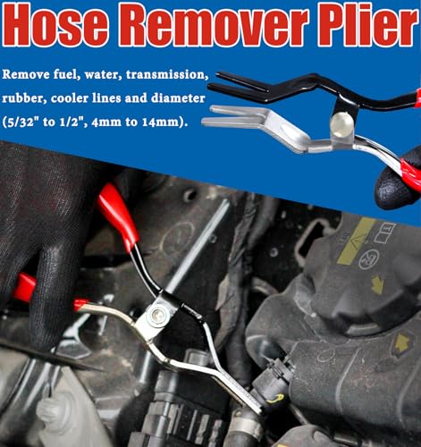 6 PCS Fuel Line Disconnect Pliers Set Hose Remover Tool With 80 Degree Disconnect Pliers Hose Remover Pliers Hose Pipe Clamp Clip 7 Inch Fuel Filter Caliper Flat Hose Clamp Plier Set - size: 6 Pcs Set
