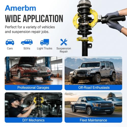 Coil Spring Compressor Tool Heavy Duty Strut Spring Compressor Set, 9921lbs MacPherson Strut Compressor Tool Automotive with 3 Pairs Interchanging Yokes, Universal Car Spring Compressor - style: With Carrying Case (Manual Use Only)
