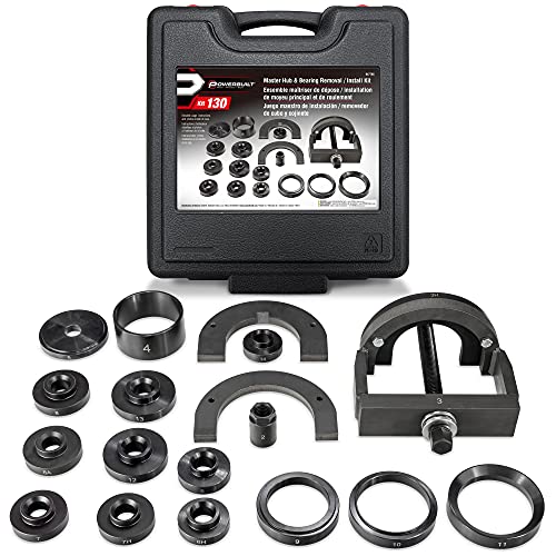 Powerbuilt 22 Pc. Master Hub and Wheel Bearing Removal and Installation Kit Self Centering Design Fits Most Front, Rear and All Wheel Drive Vehicles, Provides Easy Bearing Swaps With No Press Required - style: 22 Piece