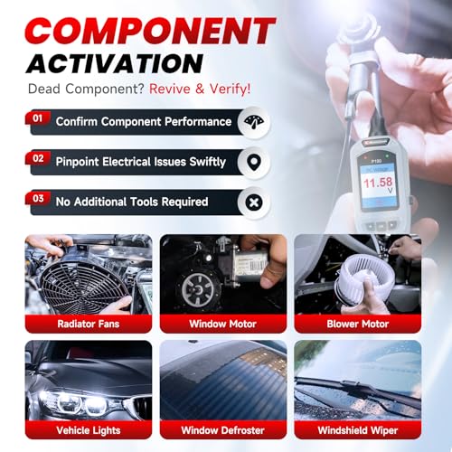 2026 BOSSCOMM P180 Automotive Probe Tester | 9-30V Power Probe, Wire Tracer, AC/DC Voltage/Diode/Resistance/Relay/Fuse Test, Battery/Fuel Injector Tester, 40FT Cable