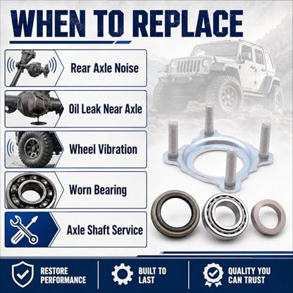 68008523AA Rear Axle Bearing Seal Kit for Jeep Wrangler JK 2007-2018 | Fits 2007-2018 Jeep Wrangler JK JKU Dana 35/44 Rear Axle