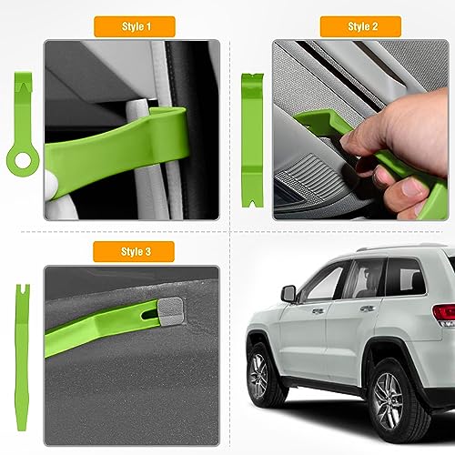 GOOACC 8PCS Auto Trim Removal Tool Kit No-Scratch | Removal Tool Kit for Car Audio Dash Panel Window Molding Fastener Remover Tool Kit-Green - color: Green, size: 8PCS Trim Removal
