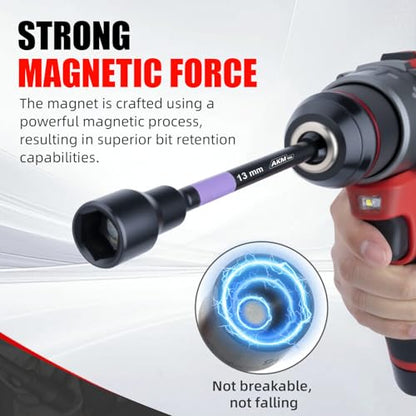 Nut Driver Set, Color-Coded Magnetic Nut Driver Set, 6 Inch, 1/4" Hex Shank, SAE & Metric, Extra Long - size: 16 PCS Magnetic Nut Driver Set