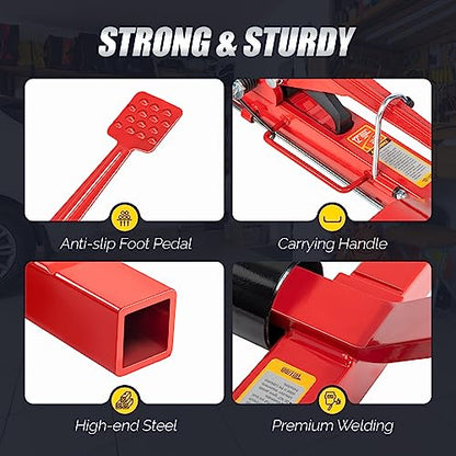 TUFFIOM Car Wheel Dolly Jack Set of 2, Mechanical 3000-lbs Car Skates, 12'' Wheel Vehicle Positioning Jack, Heavy Duty Rollers with Ratcheting Foot Pedal for Tire Auto Repair Moving, Red - color: Red, Set of 2