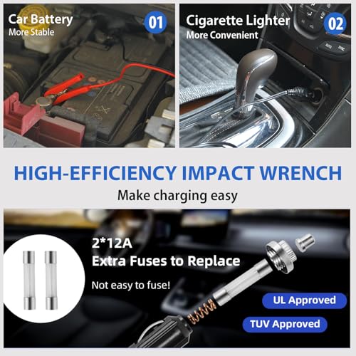 Electric Car Jack kit 5 Ton 12V Electric Floor Jack Lift for Vehicle, Electric Hydraulic Jack Auto Repair Tool Set with Built-in Inflator and Impact Wrench for SUV Sedan Truck Tire Change Blue