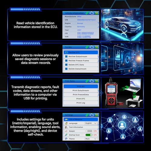 KONNWEI OBD2 Scanner Diagnostic Tool KW330, Check Engine Code Reader with Battery Voltage Test, Live Datastream, Freeze Frame, Car Scanner Diagnostic Tool for All OBDII Car Since 1996