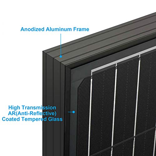 Solar Panel 200 Watt 12 Volt Monocrystalline – High Efficiency 200W 12V Solar Panel, Waterproof Junction Box, Off-Grid Battery Charger for RV, Boat, Cabin, Camper & Home Backup Power System - size: 200W