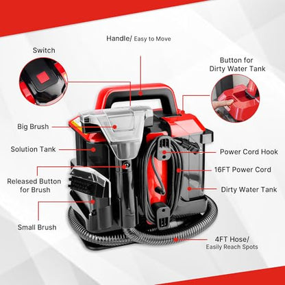 Shop-Vac Portable Carpet & Upholstery Spot Cleaner Machine, 5430094 | Powerful Spot Cleaner with 2 Cleaner Solutions, Lightweight, for Pet Stains, Sofa, Rug, Mattress, Curtain and Car Seats