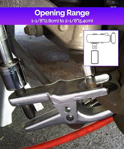 RACOONA Ball Joint Separator,Ball Joint Separator Tool,Car Accessories Universal Adjustable Ball Joint Removal Tool with an Opening Range from 1-1/8" to 2-1/8",Compatible with Most Cars