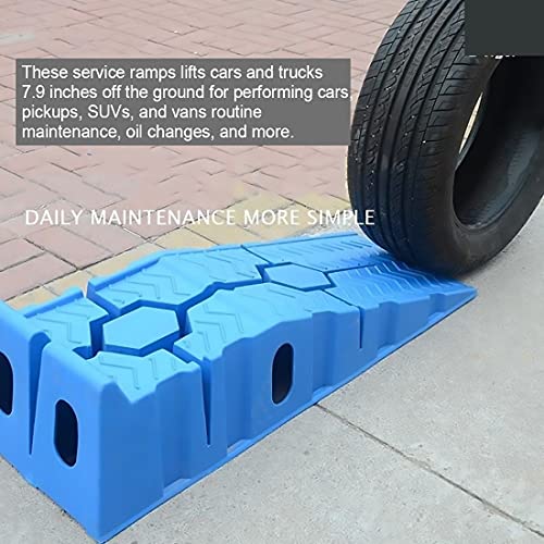 JYDQM Wheelchair Ramp Portable Car Service Ramps Plastic, Vehicle Car Lift Ramp for Low Profile Pickup Car Oil Change, A Pair Load 3.5 Tons,, YWCG2003647