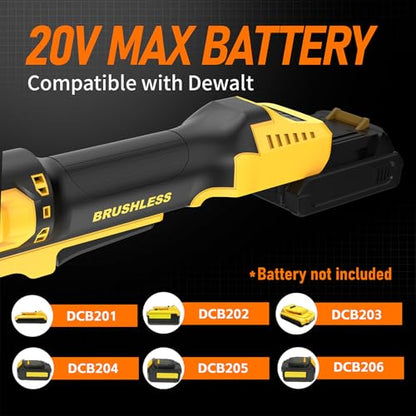 3/8" Cordless Ratchet Wrench Fit for Dewalt 20V Battery | 80FT-LBS Electric Ratchet Wrench with 5 Speeds, Sockets Set, Adapters and Tool Bag(No Battery)