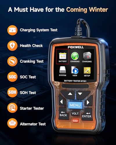 FOXWELL BT60 Car Battery Tester, 6V 12V Bluetooth Battery Load Tester & FOXWELL BT301 12V Car Battery Tester,