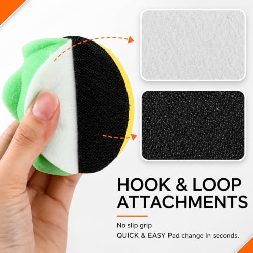 10 Pack 3 Inch Car Polishing Pad Kit Bulk, Sponge Buffing Pads with Woolen Cutting Pad and 3 Inch Backing Plate M10 Drill Adapter for Car Detailing Waxing Polishing - size: 3 Inch