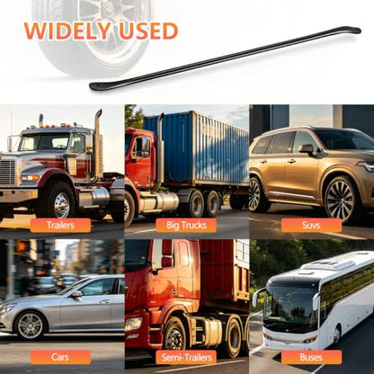 Tire Bars for Semi Tires, Heavy Duty tire Iron for tire Tools for Changing Tires, Tire Spoon Fit for Semi Trucks, Tractors, Buses & RVs, Tire Mounting Tools 39 Inch x 4/5 Inch, Black, 2 Pcs