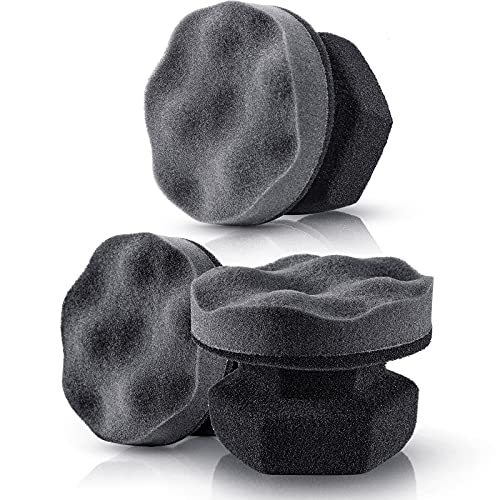BBTO 3 Pack Large Tire Shine Applicator Pad Tire Dressing Sponge Applicator Pads Tires Sponge Applicators Foam Gel Wet Applicators Car Detailing Reusable Cleaning Supplies for Applying Tires Shine - color: Gray, size: 3.15 Inch