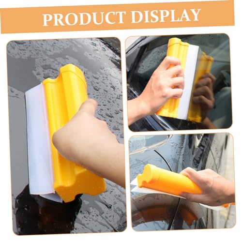 SOLUSTRE Car Windshield Squeegee Double Row Auto Window Squeegee for Car Windshield Cleaning Flexible Water Wiper for Windows Mirrors and Drying 7.87X3.14X1.57In