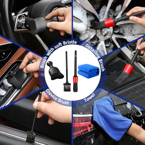 Qydipclin 10pcs Windshield Cleaning Tool Inside Car Window Cleaner Wash Kit with 4 Reusable Microfiber Pads 1 Spray Bottle and Extendable Handle Interior Auto Glass Wiper Kit, Blue&Green - color: Blue & Green