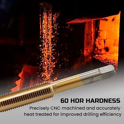 Anfrere Brass Coated 80pcs SAE & Metric Tap and Die Set, Metric Standard Rethreading Tool Kit, Coarse and Fine Threads for Cutting External and Internal Threads, Essential Repair Tool Kit with Case - size: Brass Coated 40pcs Metric & 40pcs Standard