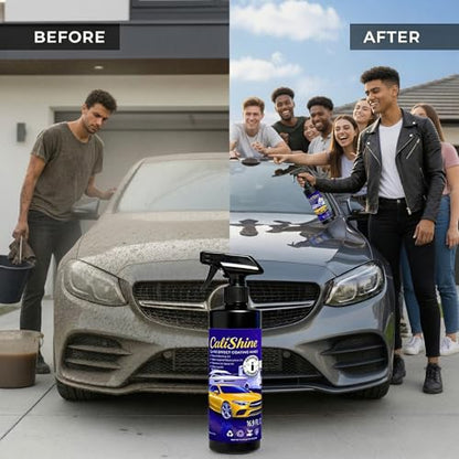 CaliShine Quick Effect Coating Spray - 16.9 fl oz Waterless Ceramic Car Wax Coat - Detail Polish & Cleaner for Cars Boat Body & Glasses, Window Glass and Headlight - Shine Restoration Kit (500 ml) - size: 16.9 Fl Oz (Pack of 1)