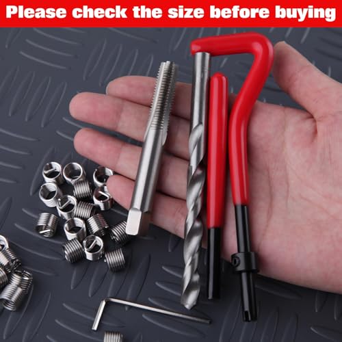 30 Piece M8x1.25 Thread Repair Kit, Metric Thread Repair Insert Kit with HSS Drill Bits Threads Inserts Taps Breakoff Installation Tools, Portable Rethreading Tool for Auto Repairing - size: M8 x 1.25mm