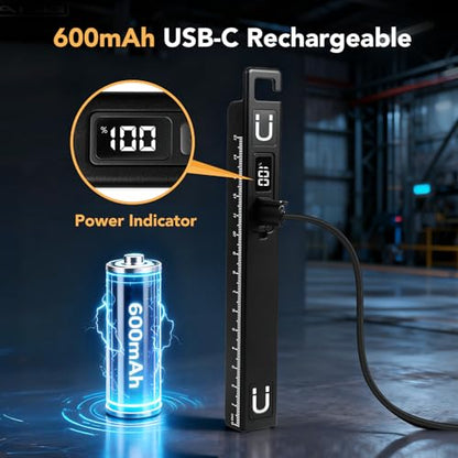 Rechargeable Work Light, LED Pen Work Light with 180° Rotate Foldable Design, Portable Work Lights Magnetic Back and Hook Work Flashlight for Car Repairing, 4 Lighting Modes, USB C Cable, Pack of 1