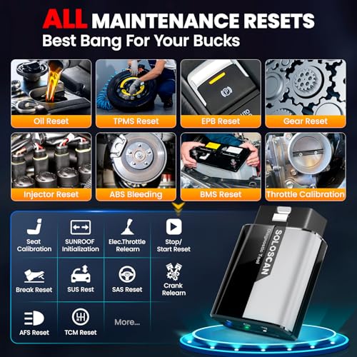 KINGBOLEN Soloscan for Land Rover Jaguar OBD2 Scanner Bluetooth | No Subscriptions Lifetime Update, All Reset Service, Bidirectional Scan Tool for iOS & Android, Full System Car Scanner