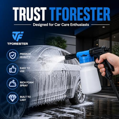 Car Wash Foam Gun for Garden Hose, Premium Foam Cannon Sprayer with Adjustable Foam Blaster, Car Wash Kit Soap Sprayer for Auto Detailing, Easy Connect Hose Foam Cannon-Black - color: Black