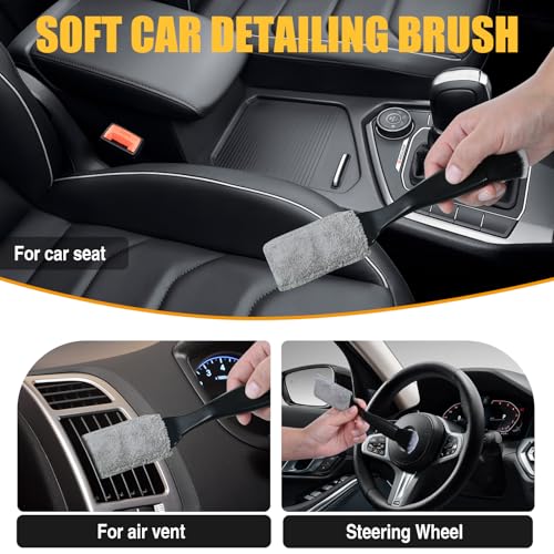 Car Detailing Brush Set Interior Dust Brush,Cleaning Tool Efficient Dust Removal for Car Interior,Computers,Keyboards,Digital Device