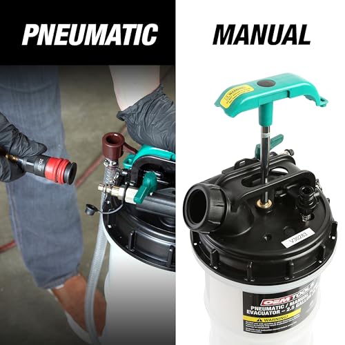OEMTOOLS Pneumatic/Manual Fluid Extractor, 9.5L Oil Extractor Pump, 5' Hose - size: 9.5 Liter
