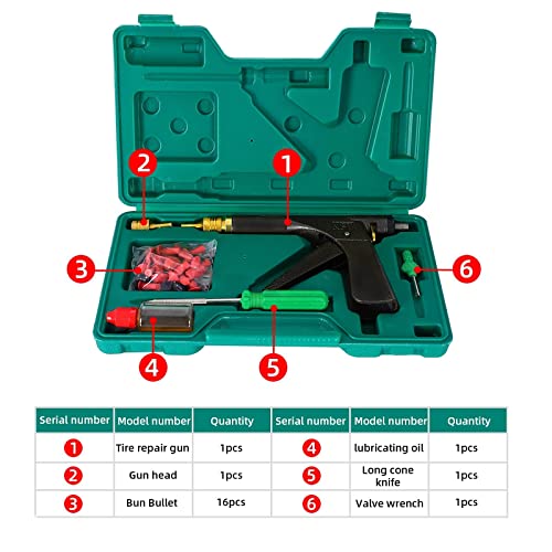 Tire Repair Kit, Tire Plug Kit Heavy Duty Professional, Deluxe Tubeless Tire Plugger Repair Kit with Mushroom Plug for Motorcycle, Truck, ARB, ATV, Tractor, RV, SUV, Trailer