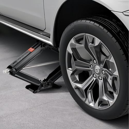 VEVOR 6500 lbs RV Scissor Jacks, 4-23.4 in RV Stabilizer Leveling Scissor Jacks, Set of 2, Heavy Duty Stabilizer Jack with Crank Handle, Socket and Bubble Levels, Not Easily Bent or Deformed - size: 6500 lbs, style: 2 PACK