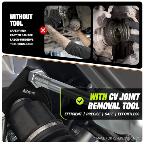 Auto Dynasty CV Axle Puller Tool Set Front Wheel Drive Axle Half Shaft Removal Tool Kit with Slide Hammer, 8 pc CV Joint Removal Tool and 63mm 48mm CV Joint Fork Adapter Cable Adapter Attachments