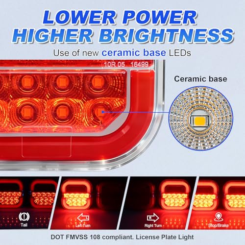 Agrieyes Halo Wireless Trailer Lights, 2 Mounting Options Magnetic Trailer Light for Towing, Portable LED Tow Lights Kit for Trucks, Boat, RV - color: Bright Red