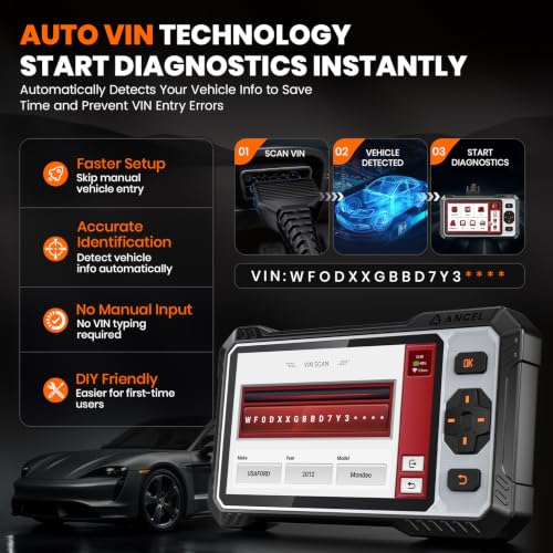 ANCEL FX6100 Bidirectional Scan Tool, Full System Scanner with 15+ Reset | Diagnostic Scanner with Brake-pad/Battery/ABS/TPMS/Steering Angle/Injector Coding, CAN FD & FCA AutoAuth Lifetime Free Update