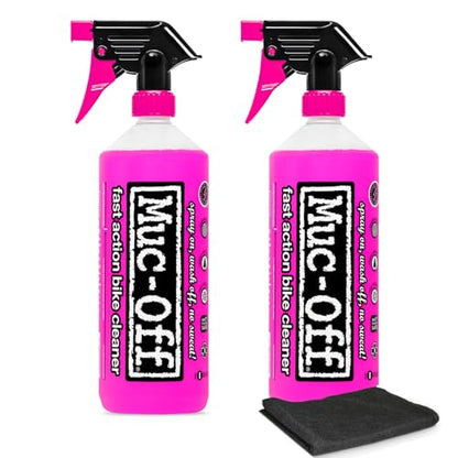 Muc-Off Nano Tech Bike Cleaner 1L | Biodegradable Formula, Safe on Carbon Fibre and All Surfaces | Breaks Down Dirt on a Molecular Level - size: 33.8 Fl Oz (Pack of 2)