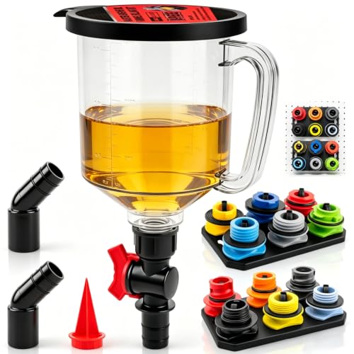18-Piece Engine Oil Funnel Kit, 1.5QT/1.36L Oil Change kit with 12 Adapters & 2 Magnetic Adapter Organizer Boards