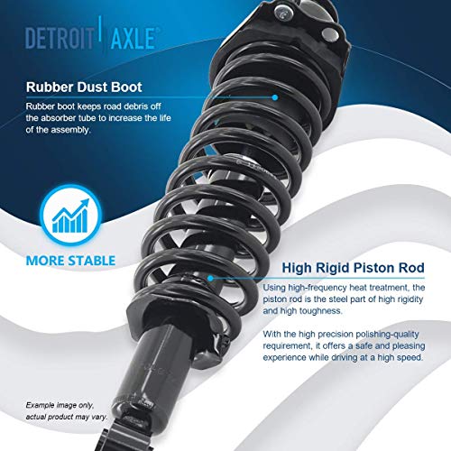 Detroit Axle - 2 Rear Struts for 2003-2008 Toyota Corolla Matrix Pontiac Vibe Complete Strut with Coil Spring 2004 2005 2006 2007 Replacement Quick Install Ready Struts Shocks Assembly - size: 171373L_171373R-DA/PAIR