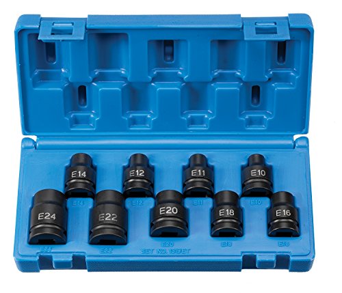 Grey Pneumatic 1319ET Impact Socket Set - style: 9 Piece External Star Impact Socket Set