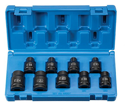Grey Pneumatic 1319ET Impact Socket Set - style: 9 Piece External Star Impact Socket Set