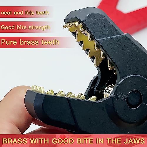 Car Battery Jumper Cable Clamps brass Insulated Alligator Clips Black & Red Boot Metal Spring Loaded Electric Test Clips 200A For Automotive Car Boat(lkelyonewy)