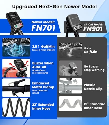 3.8GPM Automatic Electric Fuel Transfer Pump with Auto-Stop, USB Charging 51" Hose 4 Size Adapters Gas Can Pump with Leak Protection for Gasoline, Diesel, Kerosene, Black 2nd Gen - color: 3.8 GPM With Auto-Stop Nozzle