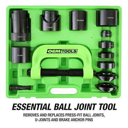 OEMTOOLS 21-Piece Master Ball Joint Press Kit for 2WD & 4WD Vehicles | Heavy Duty Forged Steel, Ideal for Seized Joints, Can Remove U-Joints and Brake Anchor Pins - style: Upper and Lower Ball Joint Installer/Remover