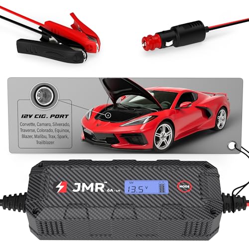 JMR 12V Battery Charger for Chevrolet, 12V Cig. Port, Add Lithium Mode | Trickle Charger Conditioner Maintainer For Corvette Camaro Silverado Traverse Colorado Equinox Blazer Malibu Trax All Models - size: Add Lithium Mode