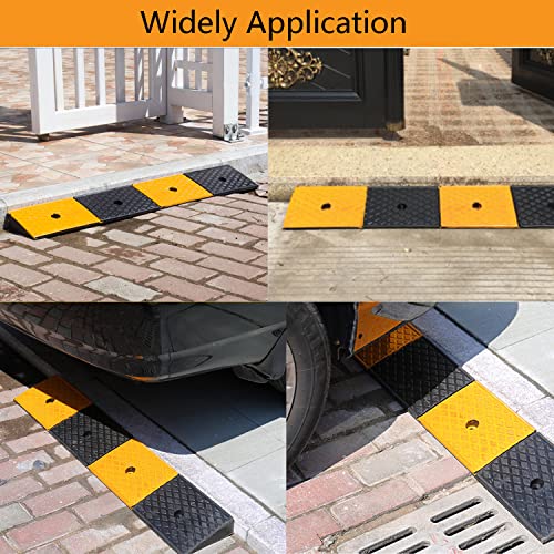 Nisorpa 2'' Rise Rubber Curb Ramp 22000lbs Heavy Duty Loading Threshold Ramp 10 Ton Driveway Ramp Car Slope Ramps for Loading Dock Motorcycles Warehouse Sidewalk Wheelchair Shed Garage