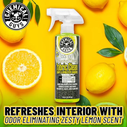 Chemical Guys, Citrus Fabric & Carpet Cleaner, Ready-to-Use Spray, 16 oz | Ready-to-use foaming spray lifts stains and odors from car seats, carpet and floor mats, safe on most fabrics - size: 16 oz
