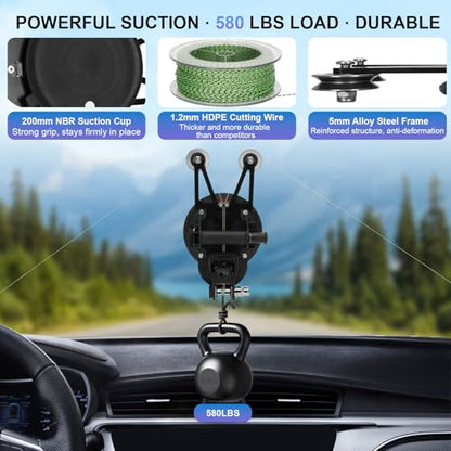 Auto Windshield Glass Removal Tool Kit with 200mm Heavy-Duty Suction Cup, Self-Locking System, Reinforced Cutting Wire, Windshield Cut-Out Tool & Accessories for Fast, Safe Glass Removal