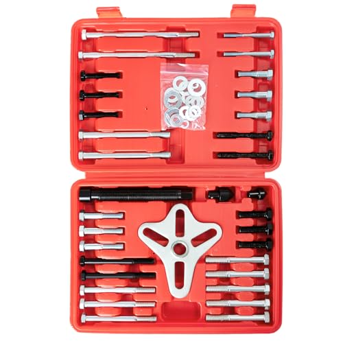 Harmonic Balancer Puller 46pcs Steering Wheel Puller Flywheel Remover Crankshaft Pulley Removal Steering Wheel Pulling Set