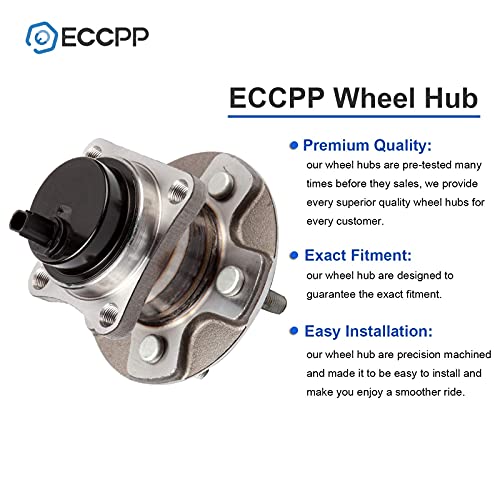 ECCPP 2-Piece 512403 Wheel Hub Bearing for Toyota Corolla 2009-2019 | for Pontiac Vibe 2009-2010 5 lugs w/ABS Sensor Pre-Greased Sealed - size: 512403*2