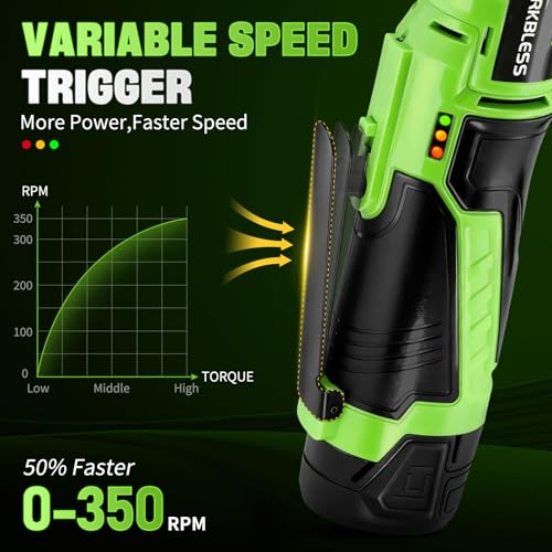 3/8" Electric Ratchet Wrench Set, 12V Cordless Ratchet, Power Socket Wrench Set with Variable Speed, 6 Sockets, LED Light, 1/4" Adapter, 1/2" Adapter, 2 x 2.0Ah Battery - style: Short neck & 2 batteries