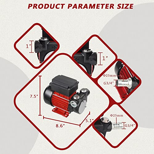 Trupow 110V AC 15GPM Electric Self-priming Diesel Kerosene Oil Fuel Transfer Extractor Pump - style: 15GPM